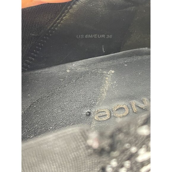 Vince Warren Tweed Knit Platform Slip On Sneakers Black White Size 6 - Picture 6 of 7